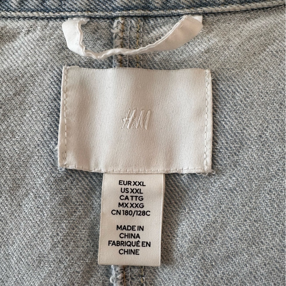 H&M Oversized Light Denim Jacket Sz XXL - Picture 12 of 16